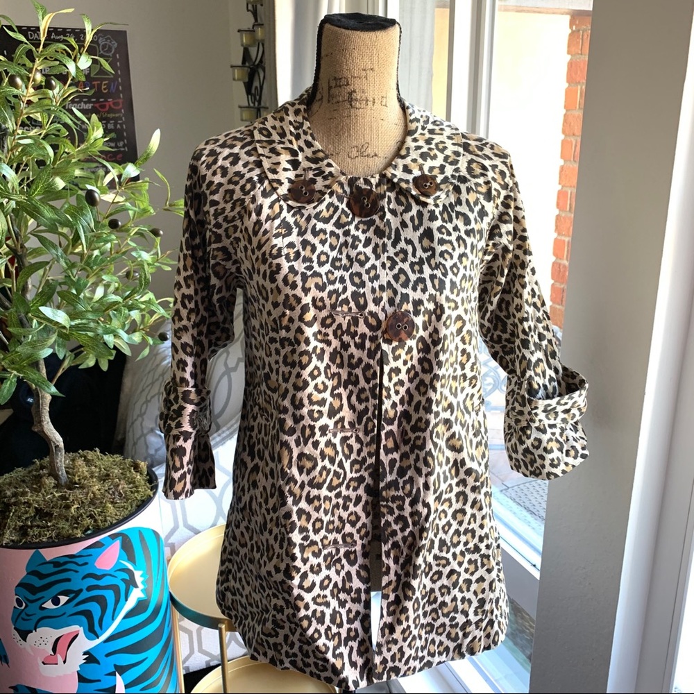 Forever 21 leopard pea coat